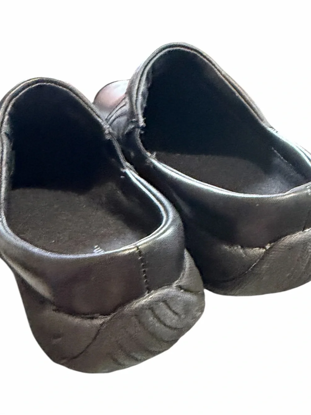 LL Bean Black Leather Clogs Mules Women Size 9.5 NWOB
